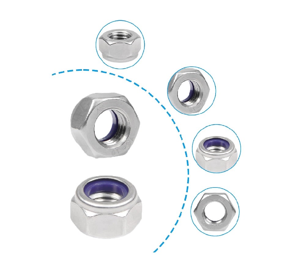 Tuerca Hexagonal Seguridad Zinc 8mm Paso 1.25 x 5 Unid.7