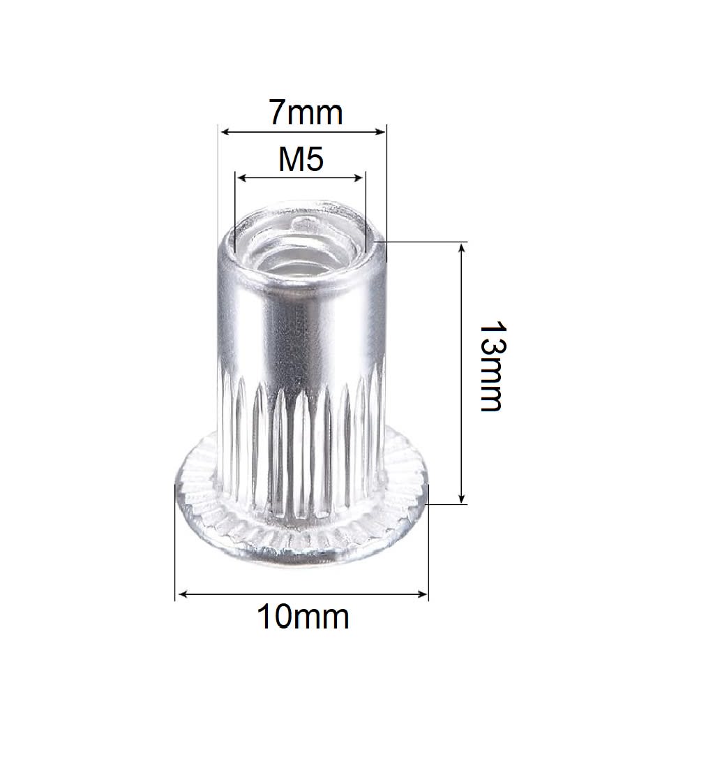 Tuerca Remache Roscado Aluminio Cabeza Plana M54