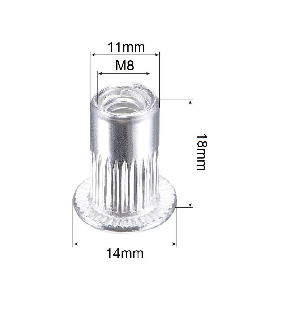 Tuerca Remache Roscado Aluminio Cabeza Plana M84