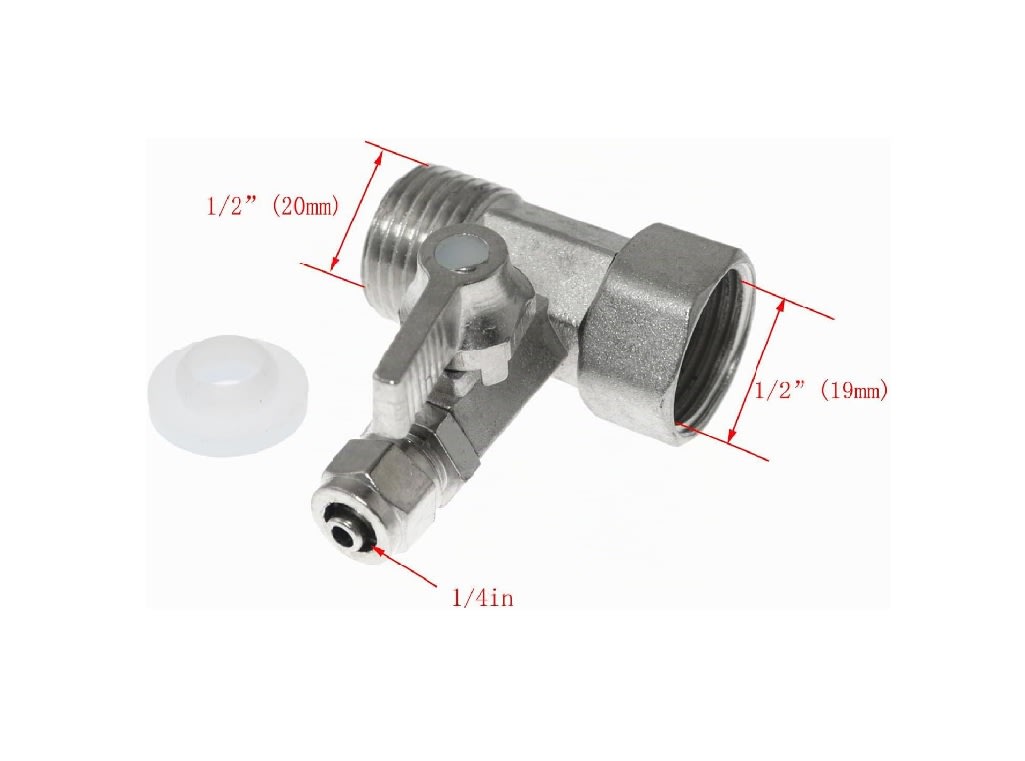 Válvula Bola Tres Vías para Conector Grifo 1/2