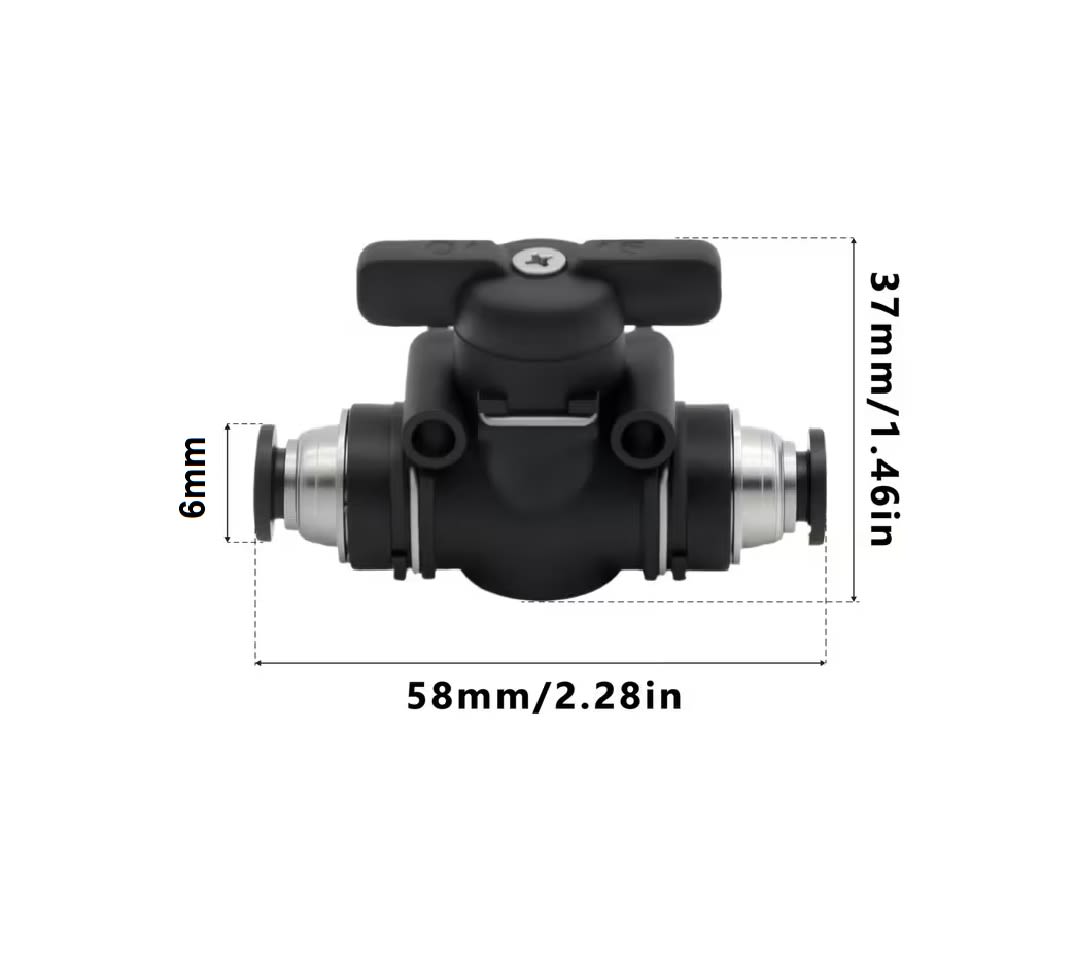 Válvula Control de Flujo Aire Unión Buc 6mm Dos Vías2