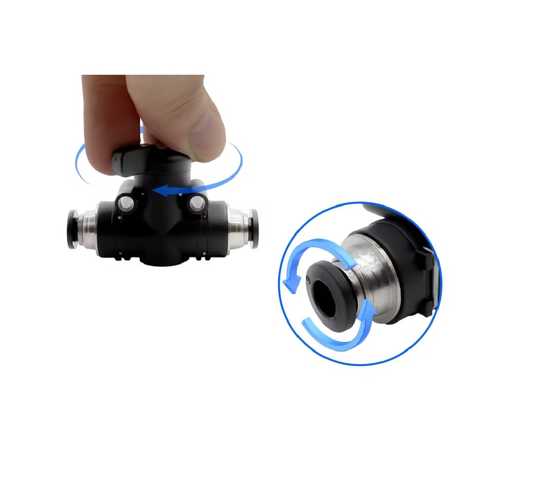 Válvula Control de Flujo Aire Unión Buc 6mm Dos Vías3