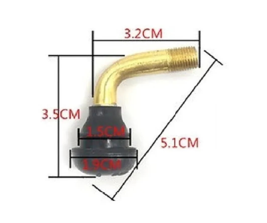 Valvula Curva PVR-70 Para LLanta 3