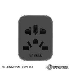 BULL GN-L12 | Adaptador Schuko Enchufe EU a Salida Universal | 250V 10A | Hasta 2.500W |