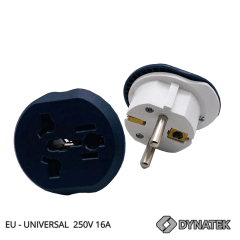 Pack 2 Unidades | Adaptador Schuko Enchufe EU a Salida Universal | 250V 16A | Hasta 3.500W |
