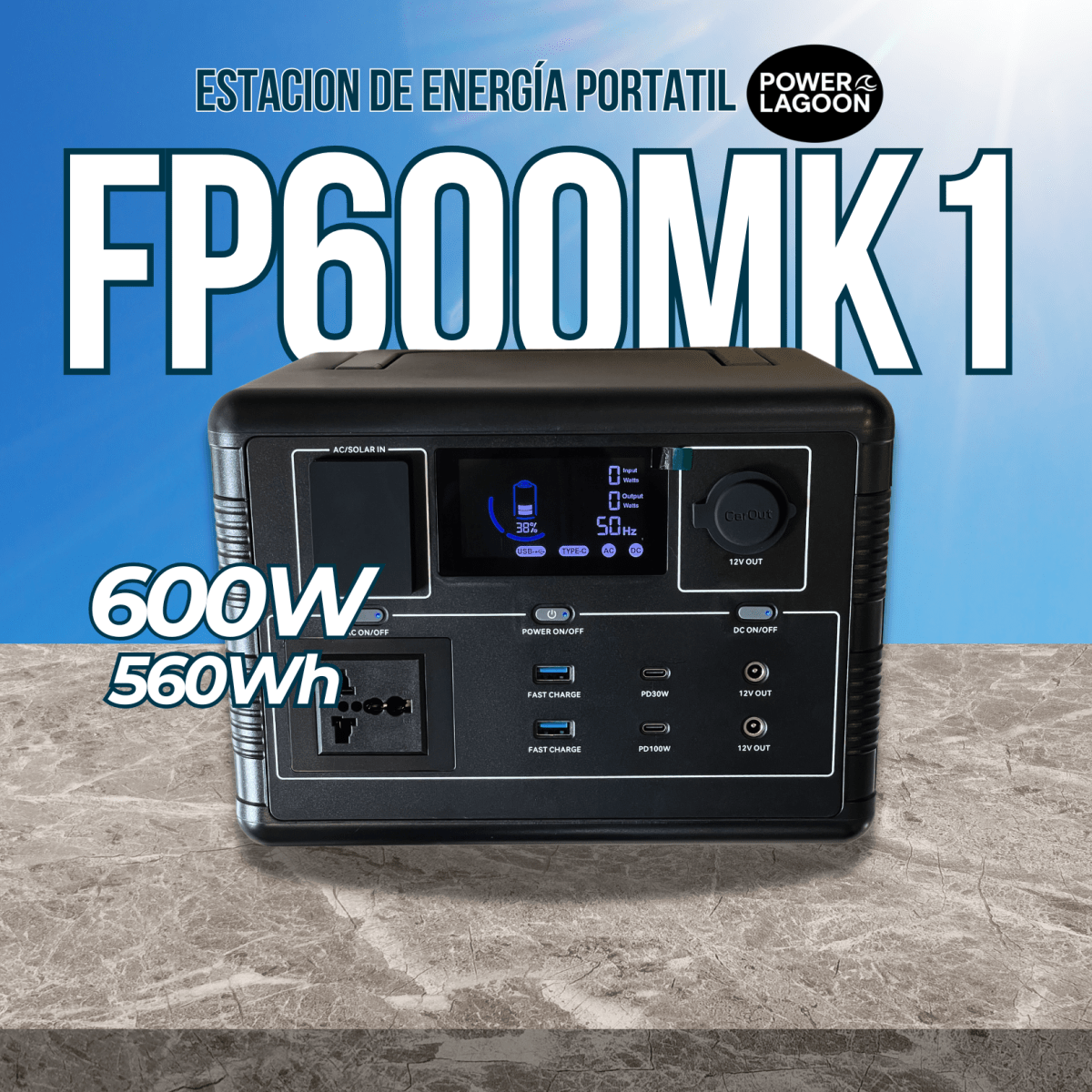 POWER LAGOON FP600MK1 – Estación de Energía Portátil 600W / 560Wh1