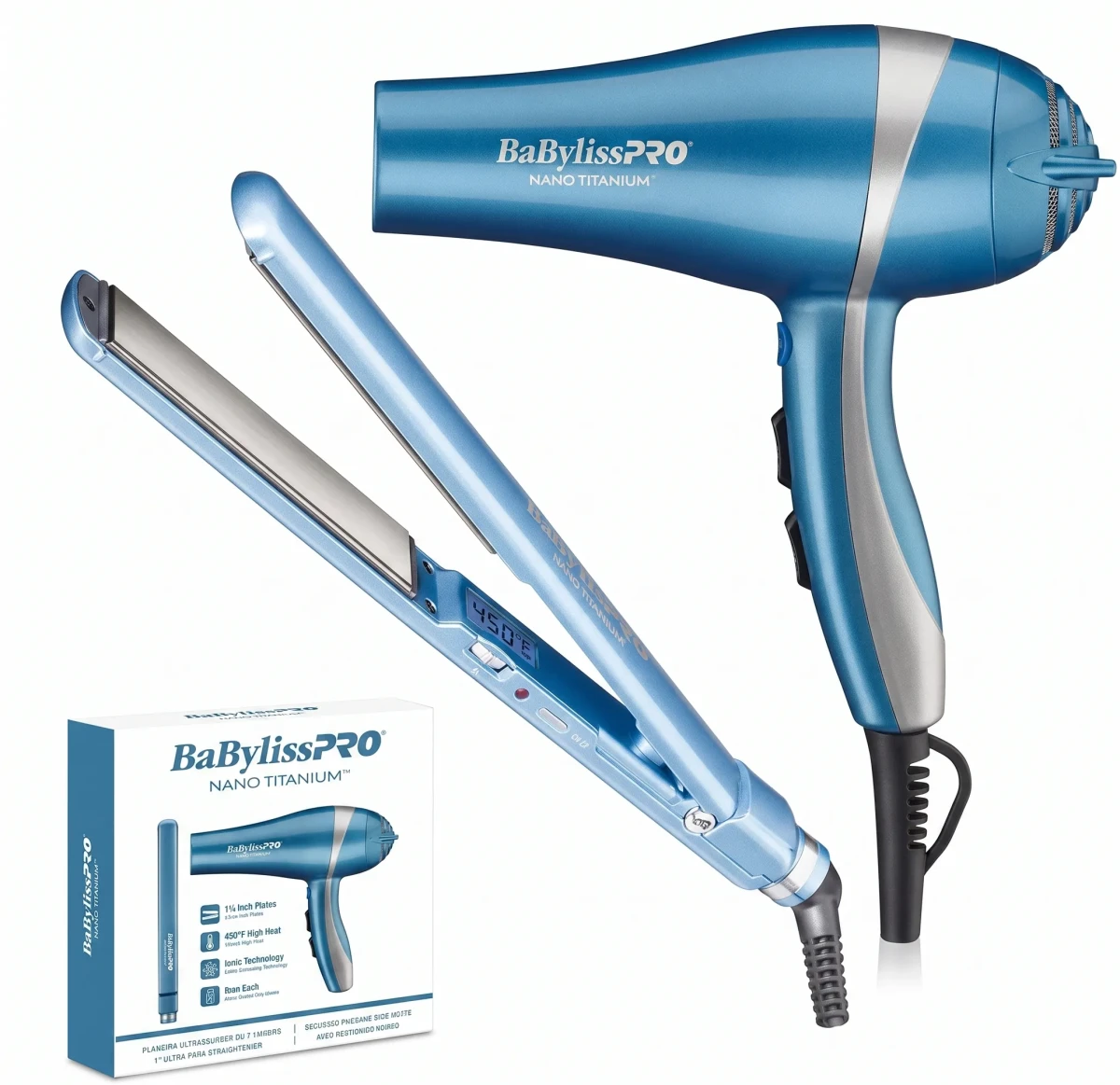 BaBylissPRO Kit Plancha Secador Celeste unidad2