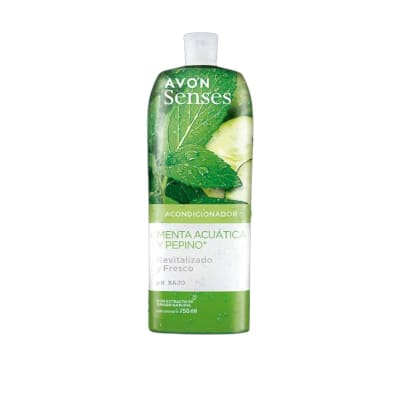ACONDICONADOR MENTA ACUATICA Y PEPINO REVITALIZADO Y FRESCO AVON SENSES 750 ML1