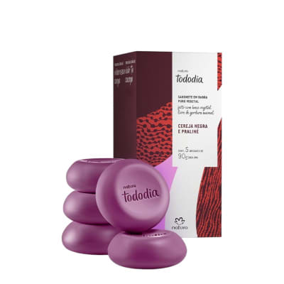 CAJA DE JABONES CEREZA NEGRA Y PRALINE 5 UND1