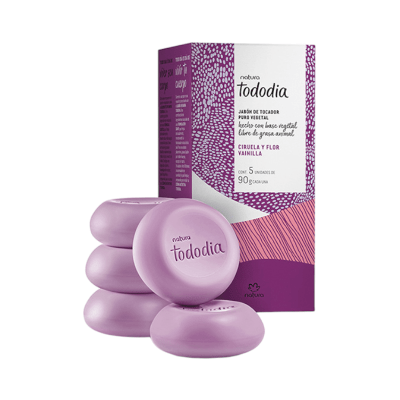 CAJA DE JABONES CIRUELA Y FLOR DE VAINILLA 5 UND1