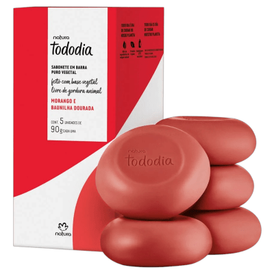 CAJA DE JABONES FRESA Y VAINILLA DORADA 5 UND1