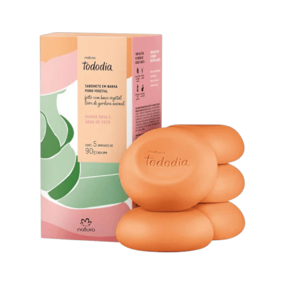 CAJA DE JABONES MANGO ROSA Y AGUA DE COCO 5 UND1