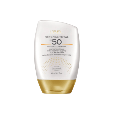 PROTECTOR SOLAR PARA ROSTRO Y CUERPO DEFENSE TOTAL LBEL 50 FPS 80ML1