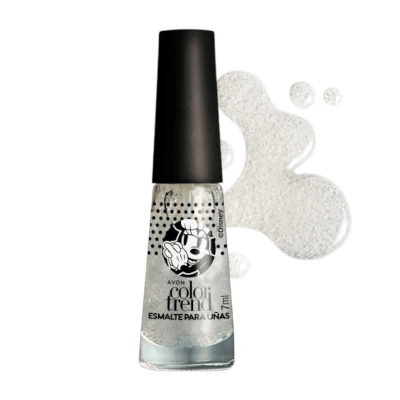 ESMALTE PARA UÑAS EFECTO CONFETI POLKA BLANCO COLOR TREND AVON1