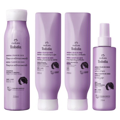 KIT CABELLO RIZADO Y AFRO MORA Y ACEITE DE COCO TODODIA1