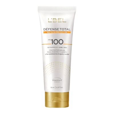 PROTECTOR SOLAR PARA ROSTRO Y CUERPO DEFENSE TOTAL LBEL 100 FPS 70 ML1