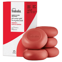 CAJA DE JABONES FRESA Y VAINILLA DORADA 5 UND