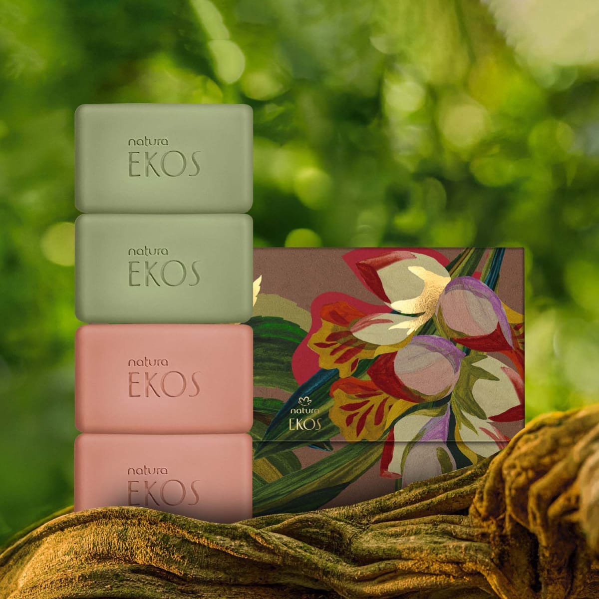 CAJA DE JABONES FLOR DE VINDICA Y MENTA PIPERITA EKOS 4 UND2