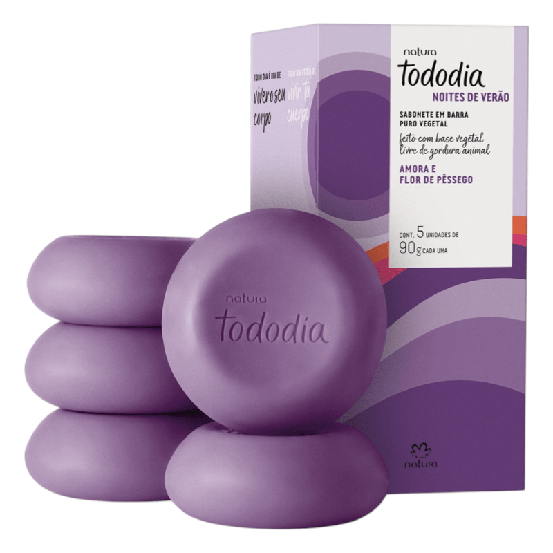 CAJA DE JABONES MORA Y FLOR DE DURAZNO 5 UND TODODIA 0