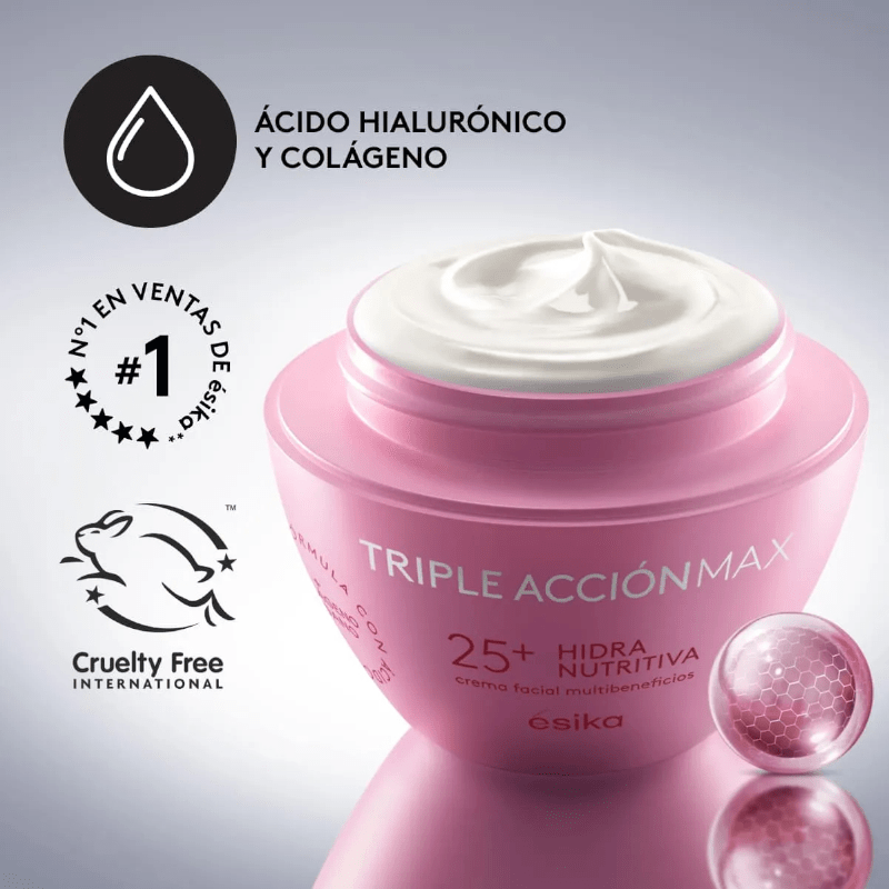 CREMA FACIAL MULTIBENEFICIOS HIDRA NUTRITIVA 25+ ESIKA 120 G3