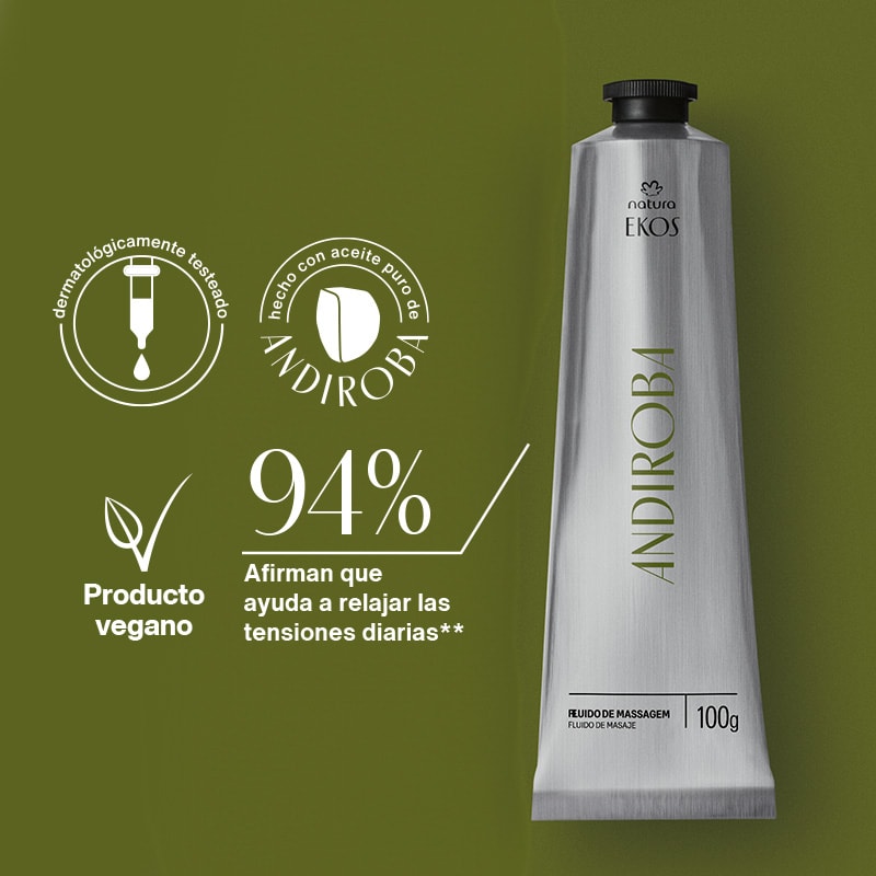 FLUIDO HIDRATANTE DE MASAJE CORPORAL ANDIROBA EKOS 100 G3