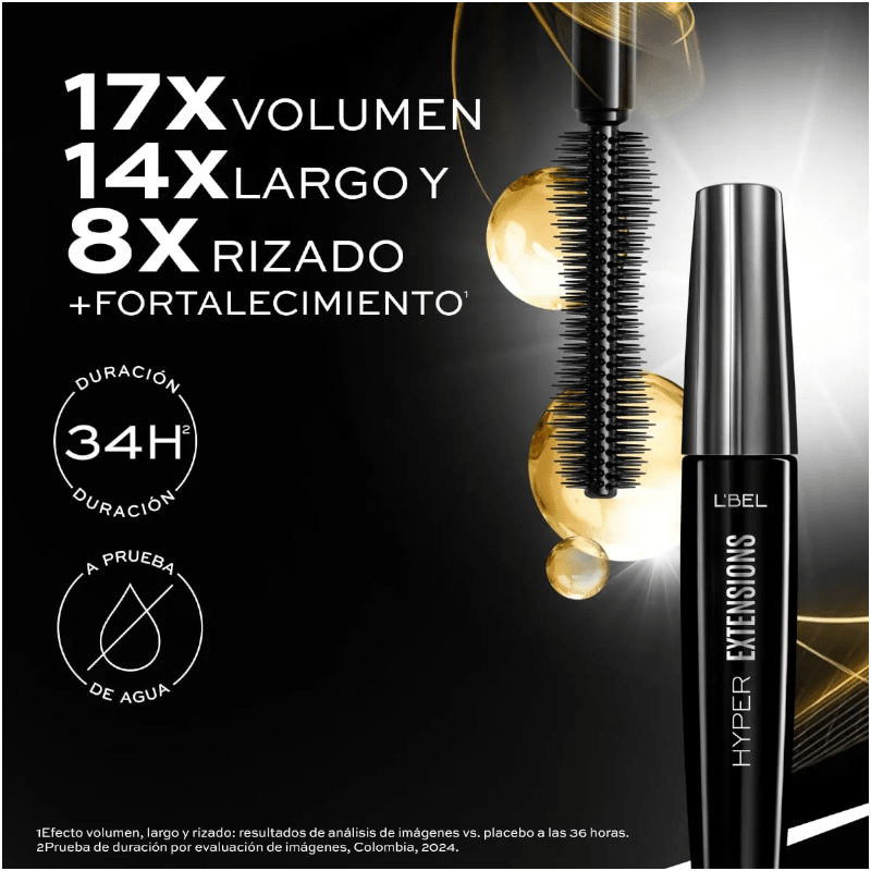 MASCARA PARA PESTAÑAS HYPER EXTENSIONS NEGRO APA 9 G LBEL2