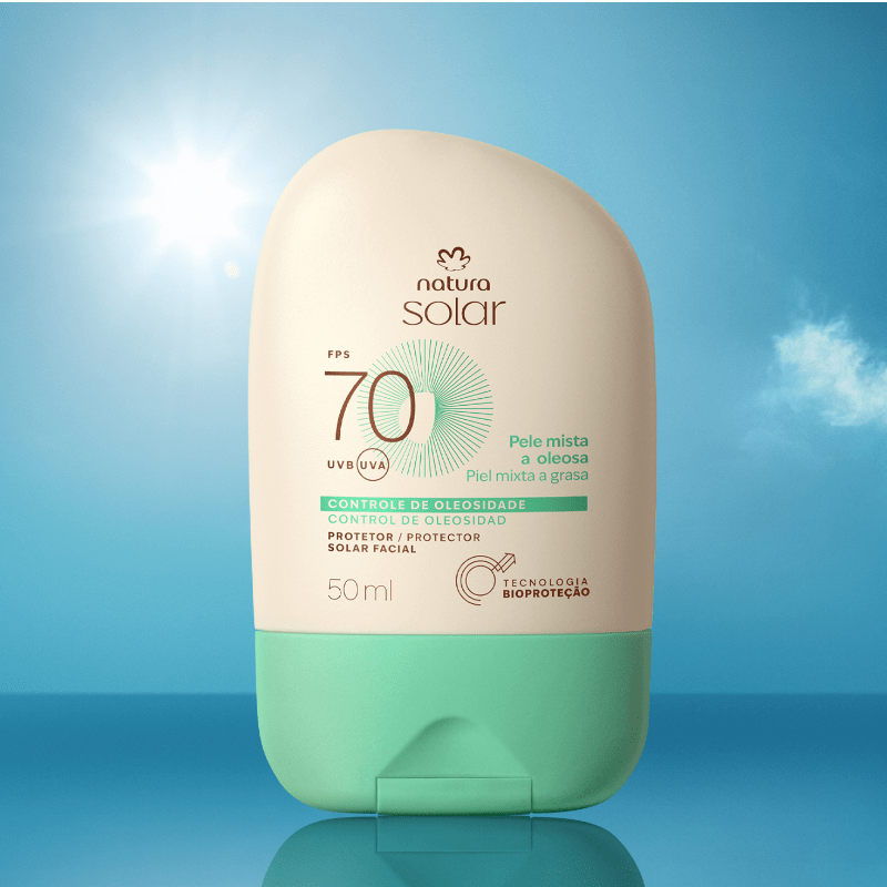 PROTECTOR SOLAR FACIAL PIEL MIXTA A OLEOSA 70 FPS SOLAR NATURA 50 ML1