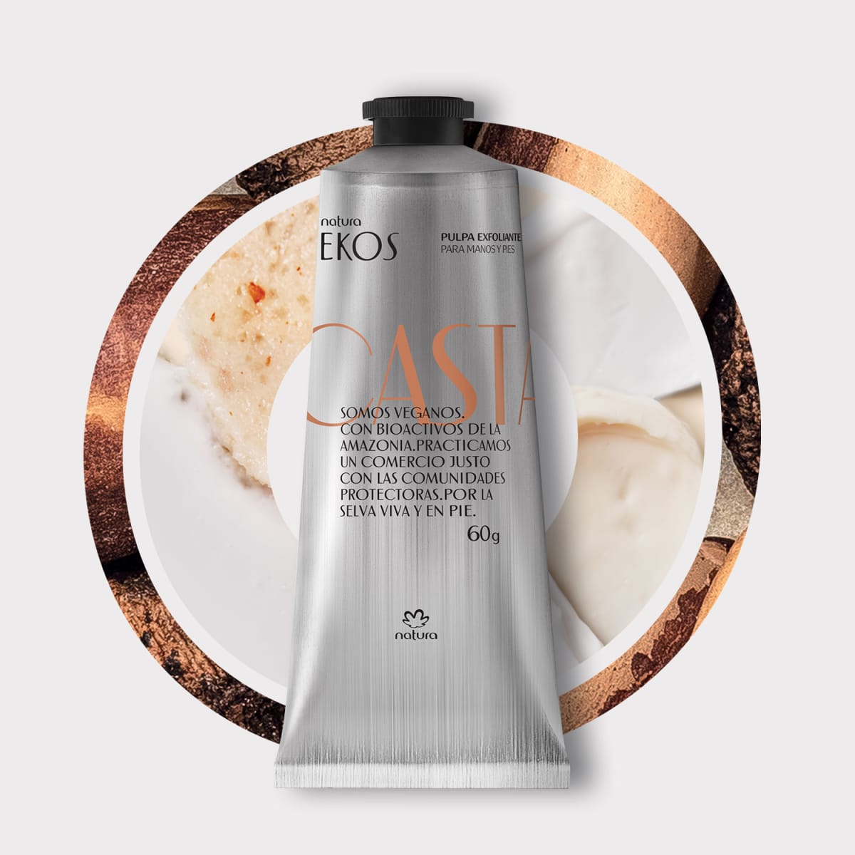 PULPA EXFOLIANTE PARA MANOS Y PIES CASTAÑA EKOS 60 G2