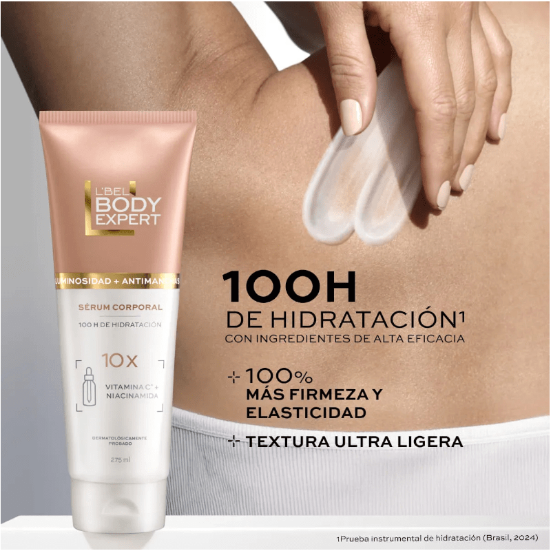 SERUM CORPORAL LUMINOSIDAD + ANTIMANCHAS BODY EXPERT LBEL 275 ML3