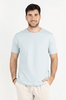 Polo de Bambu Pima cuello redondo manga corta hombre sky1
