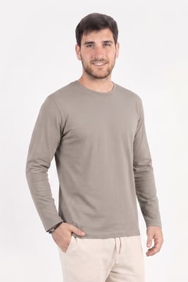 Polo de Bambu Pima Henley manga larga hombre gris1