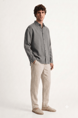Camisa Clásica m/l ALG acero1
