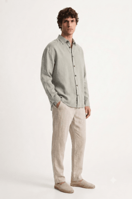 Camisa Clásica m/l ALG gris plata2