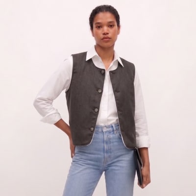 Chaleco de Algodón Pima Peruano reversible mujer - marrón1