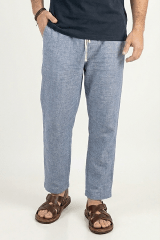 Pantalón de Lino Relax fit azul blue Unisex