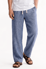 Pantalón de Lino Relax fit azul blue Unisex