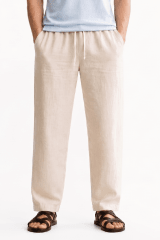Pantalón de Lino Relax fit beige Unisex