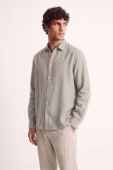 Camisa Clásica m/l ALG gris plata