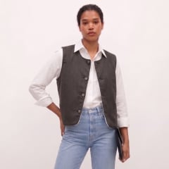 Chaleco de Algodón Pima Peruano reversible mujer - marrón