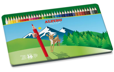 36 LÁPICES DE COLORES EN CAJA METÁLICA ALPINO1