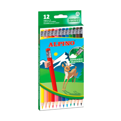 ESTUCHE 12 LAPICES DE COLORES BORRABLES ALPINO1