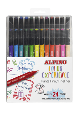 ROTULADORES PUNTA FINA 24 COLORES ALPINO1