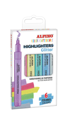 ESTUCHE 6 DESTACADORES GLITTER  ALPINO COLOR EXPERIENCE1