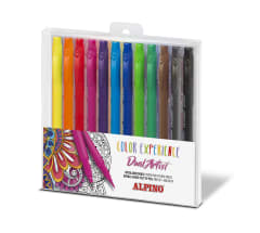 ROTULADORES PARA LETTERING DOBLE PUNTA 12 COLORES ALPINO