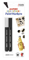 BLISTER PAINT MARKERS 2 UN. BLANCO Y NEGRO ALPINO
