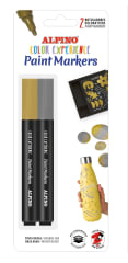 BLISTER PAINT MARKERS 2 UN. DORADO Y PLATEADO ALPINO