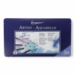 CAJA METALICA 72 LAPICES DE COLORES ACUARELABLES + PINCEL GIORGIONE