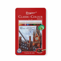 12 LAPICES DE COLORES CLASSIC CAJA METALICA GIORGIONE