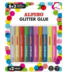 BLISTER GLITTER GLUE 10 COLORES ALPINO
