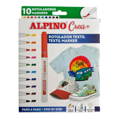 ROTULADOR TEXTIL 10 COLORES ALPINO